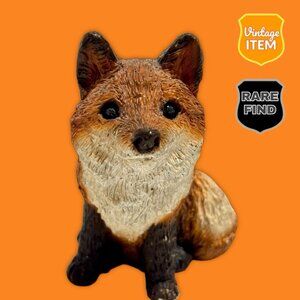 Vintage Red Fox Living Stone Critters Animal Collectible Ceramic Figurine. RARE!